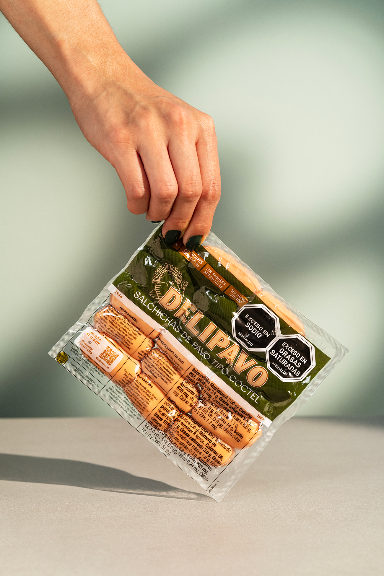 Salchichas de Pavo Tipo Cóctel Delipavo en empaque al vacío